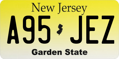 NJ license plate A95JEZ