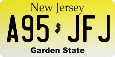 NJ license plate A95JFJ
