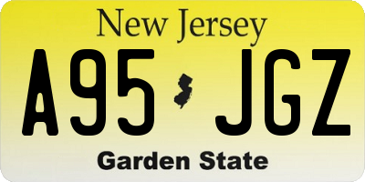 NJ license plate A95JGZ