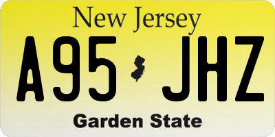 NJ license plate A95JHZ