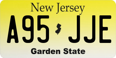 NJ license plate A95JJE
