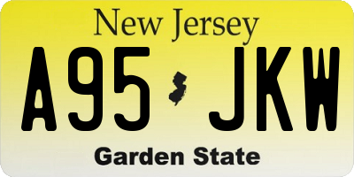 NJ license plate A95JKW