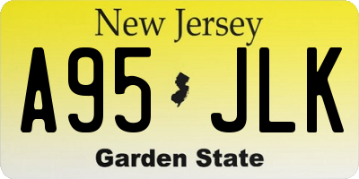 NJ license plate A95JLK
