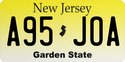 NJ license plate A95JOA