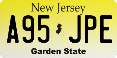 NJ license plate A95JPE