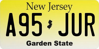NJ license plate A95JUR