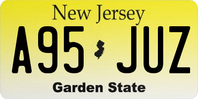 NJ license plate A95JUZ