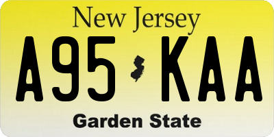 NJ license plate A95KAA