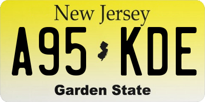 NJ license plate A95KDE
