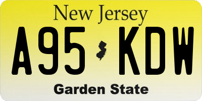 NJ license plate A95KDW
