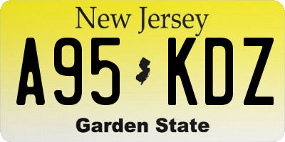 NJ license plate A95KDZ