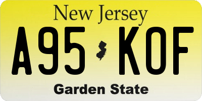 NJ license plate A95KOF