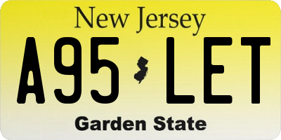 NJ license plate A95LET