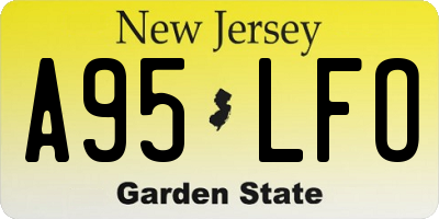 NJ license plate A95LFO