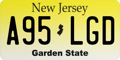 NJ license plate A95LGD