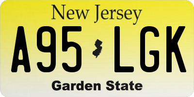 NJ license plate A95LGK