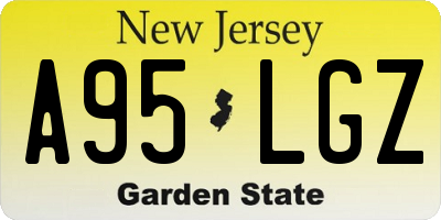 NJ license plate A95LGZ