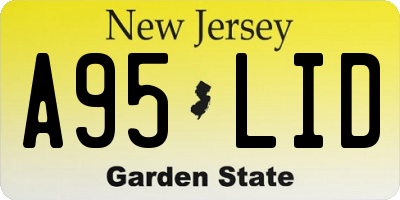 NJ license plate A95LID