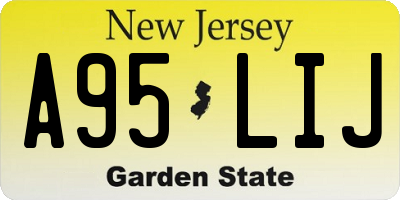 NJ license plate A95LIJ