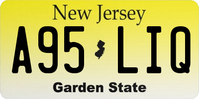NJ license plate A95LIQ