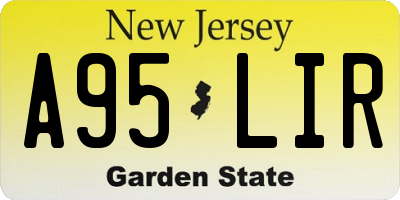 NJ license plate A95LIR