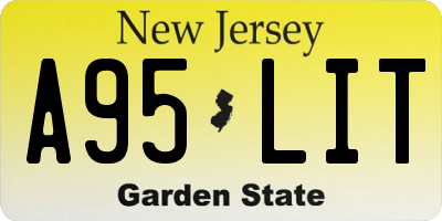 NJ license plate A95LIT