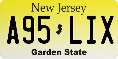 NJ license plate A95LIX