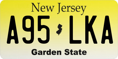 NJ license plate A95LKA