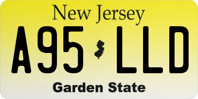 NJ license plate A95LLD
