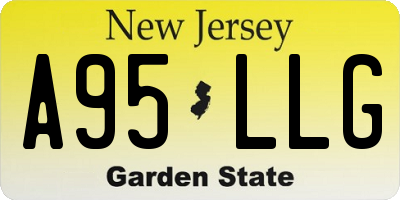 NJ license plate A95LLG
