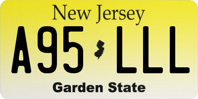 NJ license plate A95LLL
