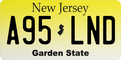 NJ license plate A95LND