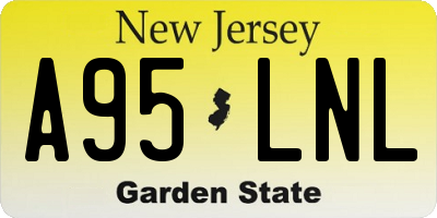 NJ license plate A95LNL