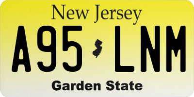NJ license plate A95LNM