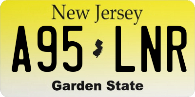 NJ license plate A95LNR