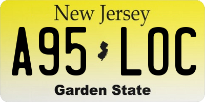 NJ license plate A95LOC