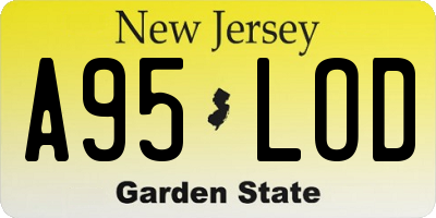 NJ license plate A95LOD