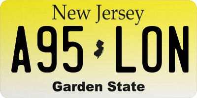 NJ license plate A95LON