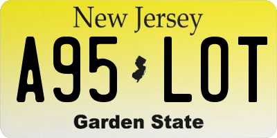 NJ license plate A95LOT