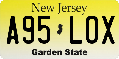 NJ license plate A95LOX