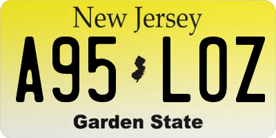 NJ license plate A95LOZ