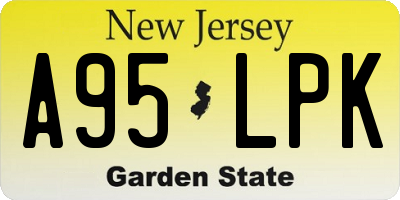NJ license plate A95LPK