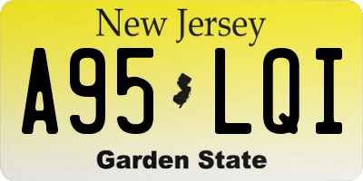 NJ license plate A95LQI