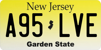 NJ license plate A95LVE