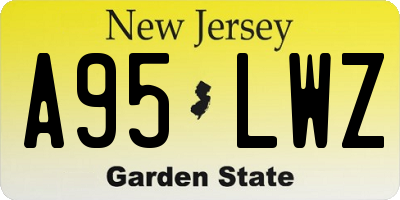 NJ license plate A95LWZ