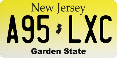 NJ license plate A95LXC