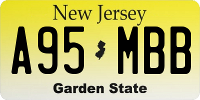 NJ license plate A95MBB