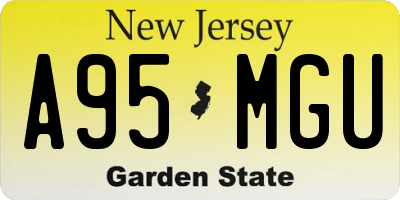 NJ license plate A95MGU
