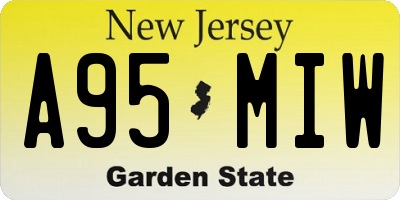 NJ license plate A95MIW