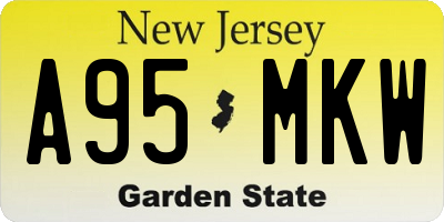 NJ license plate A95MKW